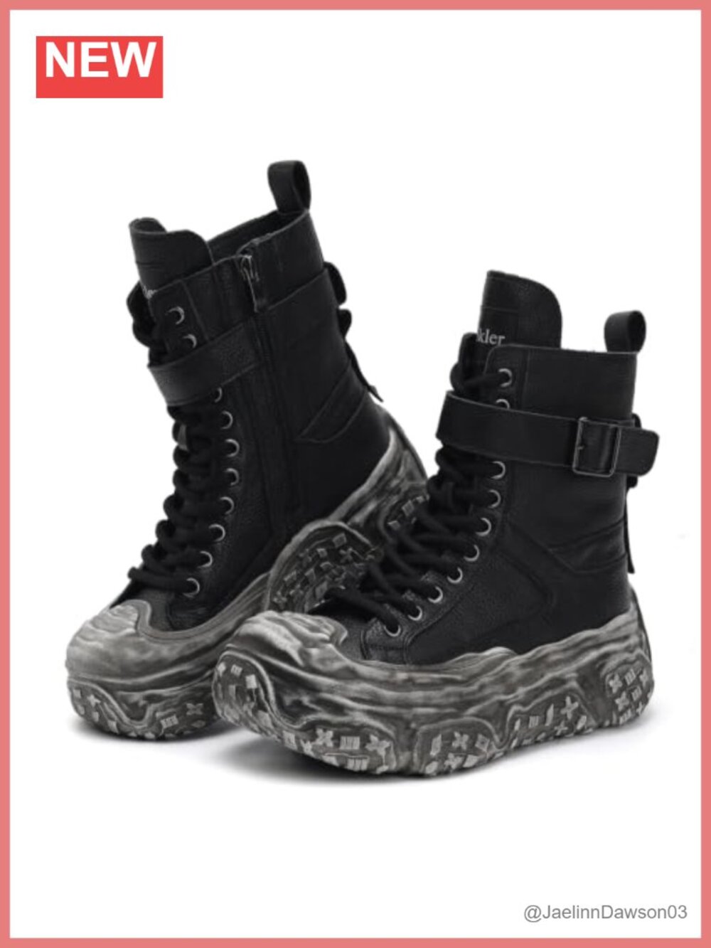 Womens Tactical Boots Lace Up Ankle Leather Round Toe
